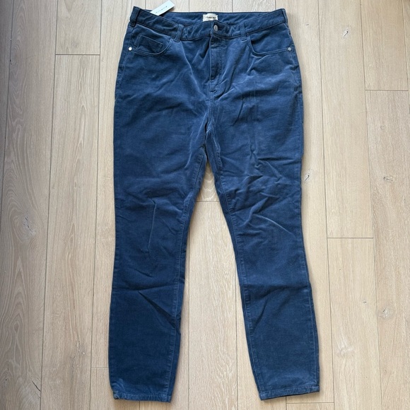NWT Pilcro Anthropologie High-Rise Skinny Stretch Corduroy Pants Blue Sz 34 Tall - Picture 2 of 14